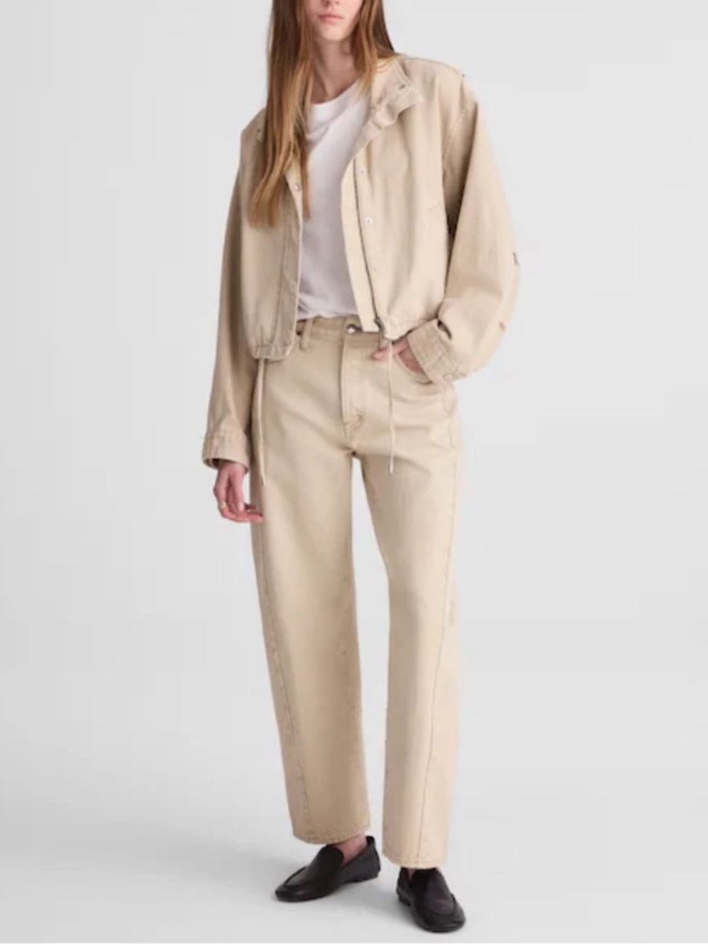 Madewell denim Cropped field Jacket in faded khaki - Picture 3 of 9